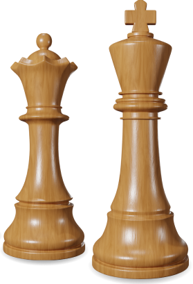 Wooden Chess pieces - King and Queen